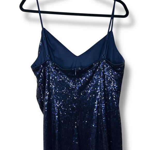 Ever Pretty Navy Blue Sexy Spaghetti Straps Fishtail Sequin Evening Gown US 16 - Picture 9 of 12
